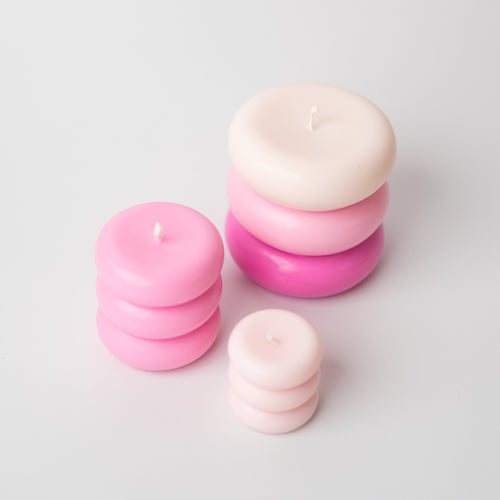 Bubble Stack Kerze pink