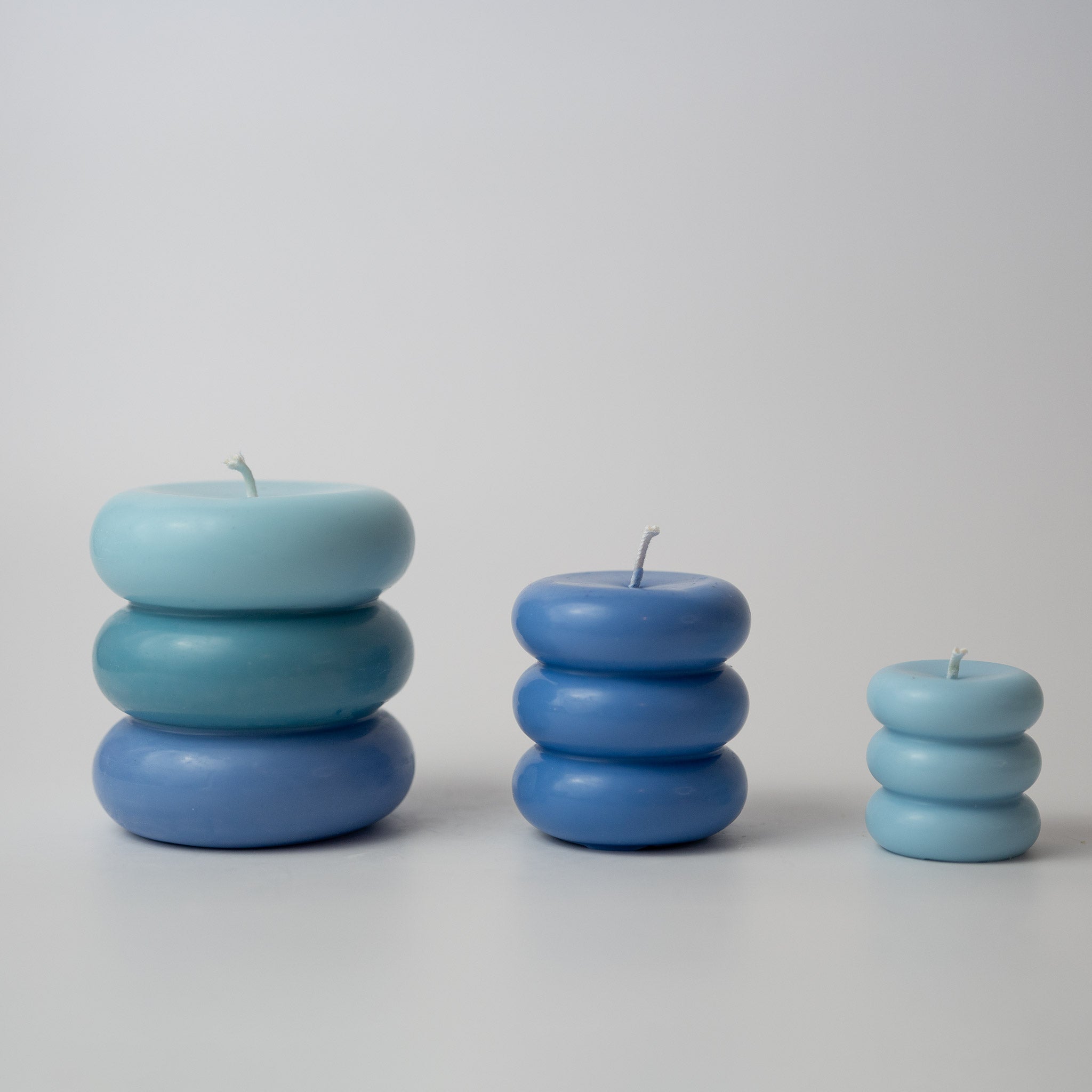 Bubble Stack Kerze blau