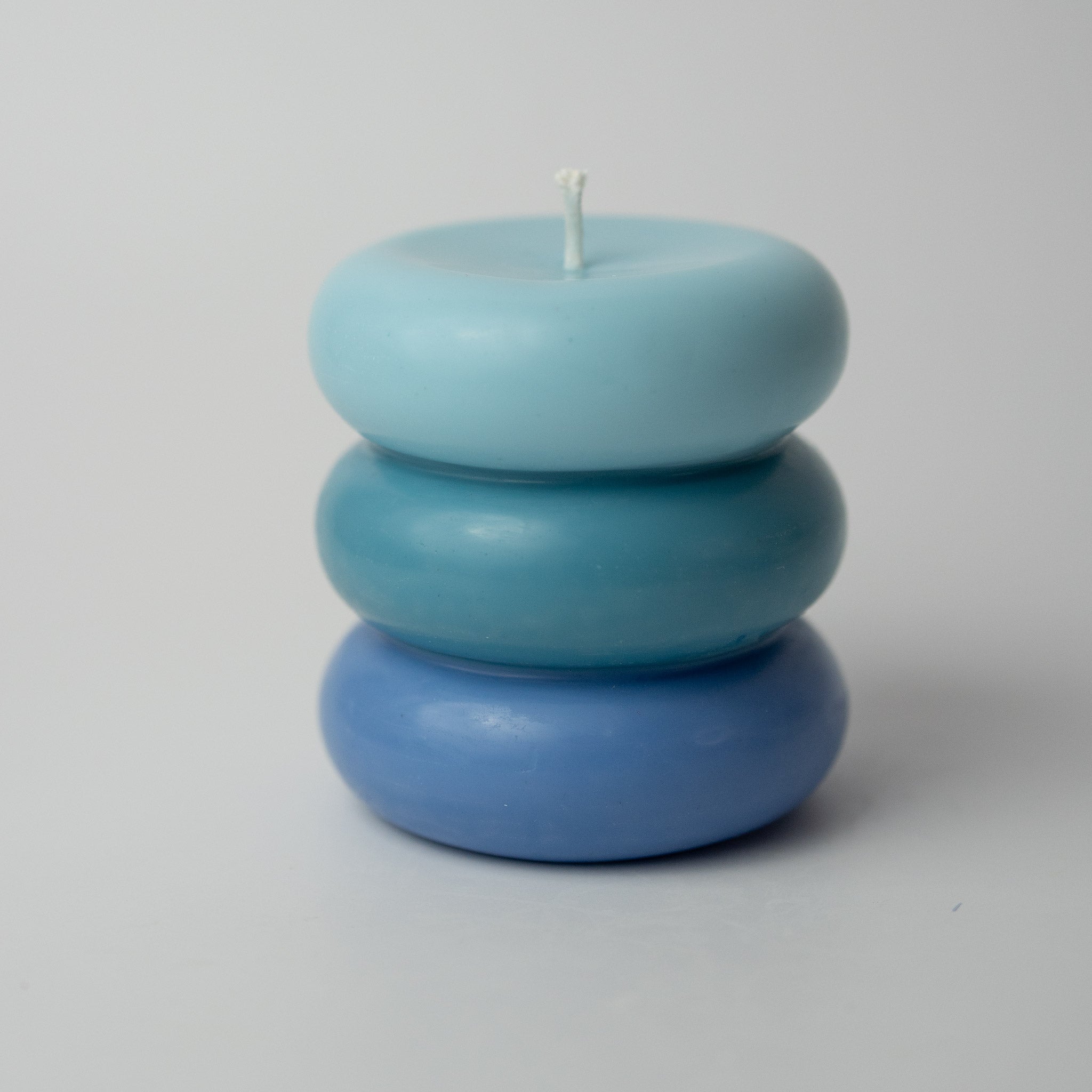 Bubble Stack Kerze blau