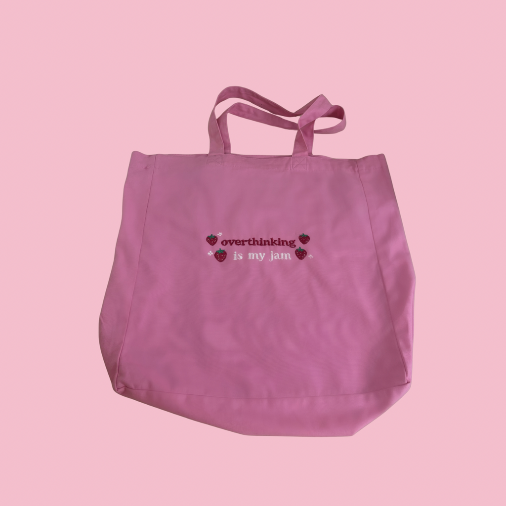 overthinking is my jam Totebag